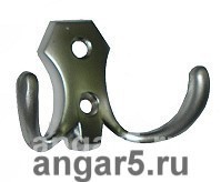 Крючок мебельный 2-х рожковый